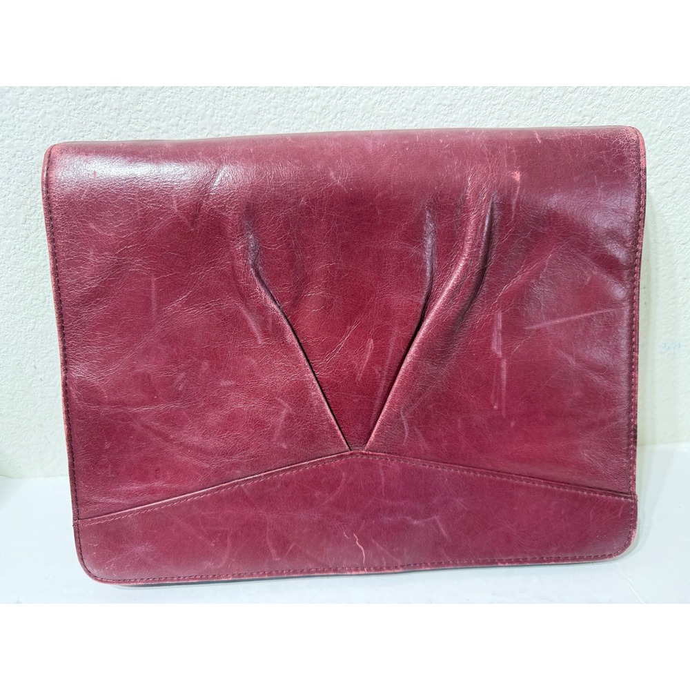 Franklin Covey Burgundy Full Grain Leather 7 Ring Zip Around Planner 36306.459